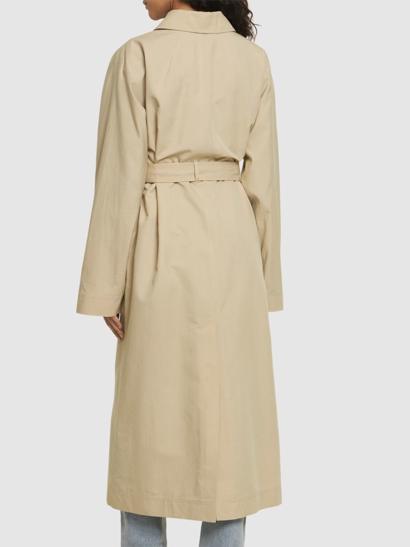 Tumbled cotton & silk trench coat - 4