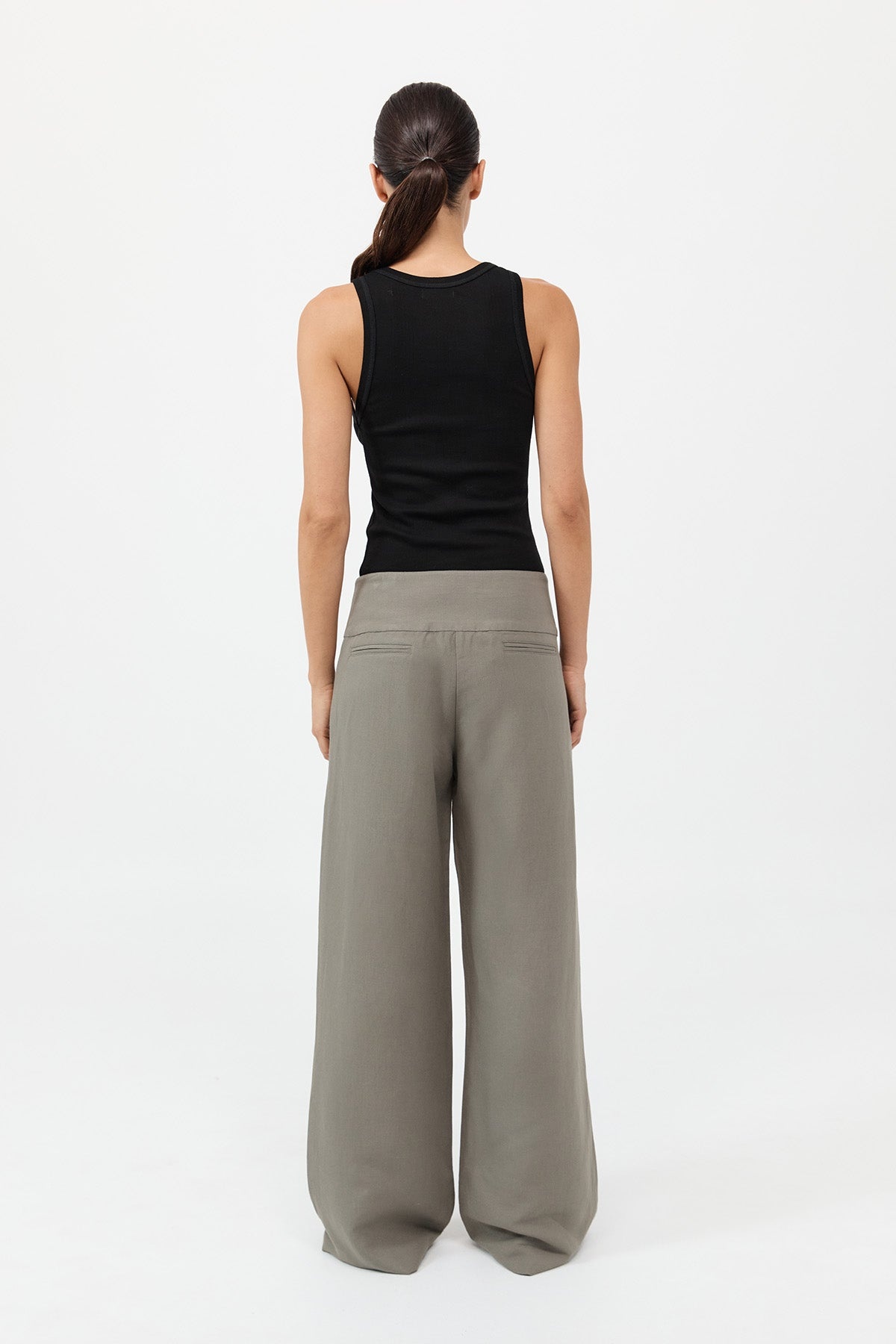 Wide Waistband Pants - Smokey Olive - 6