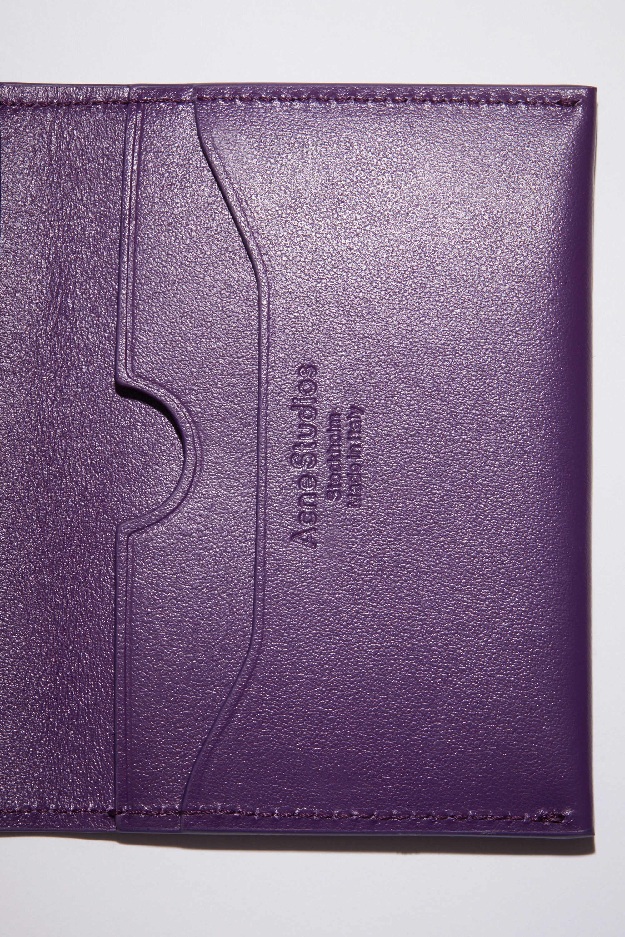 Folded leather card holder - Violet purple - 5