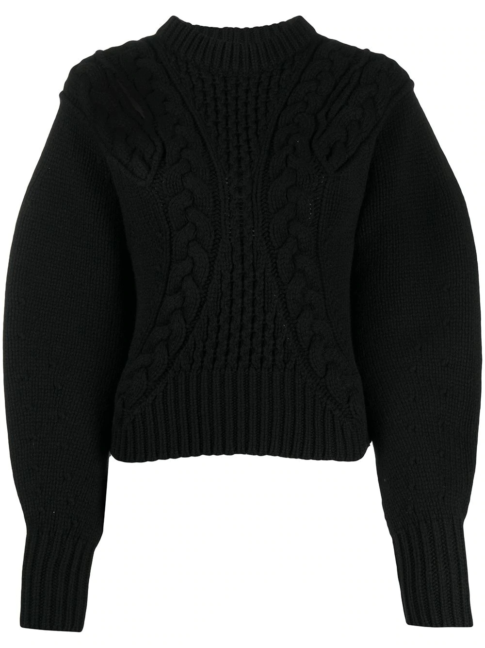 cropped cable knit jumper - 1