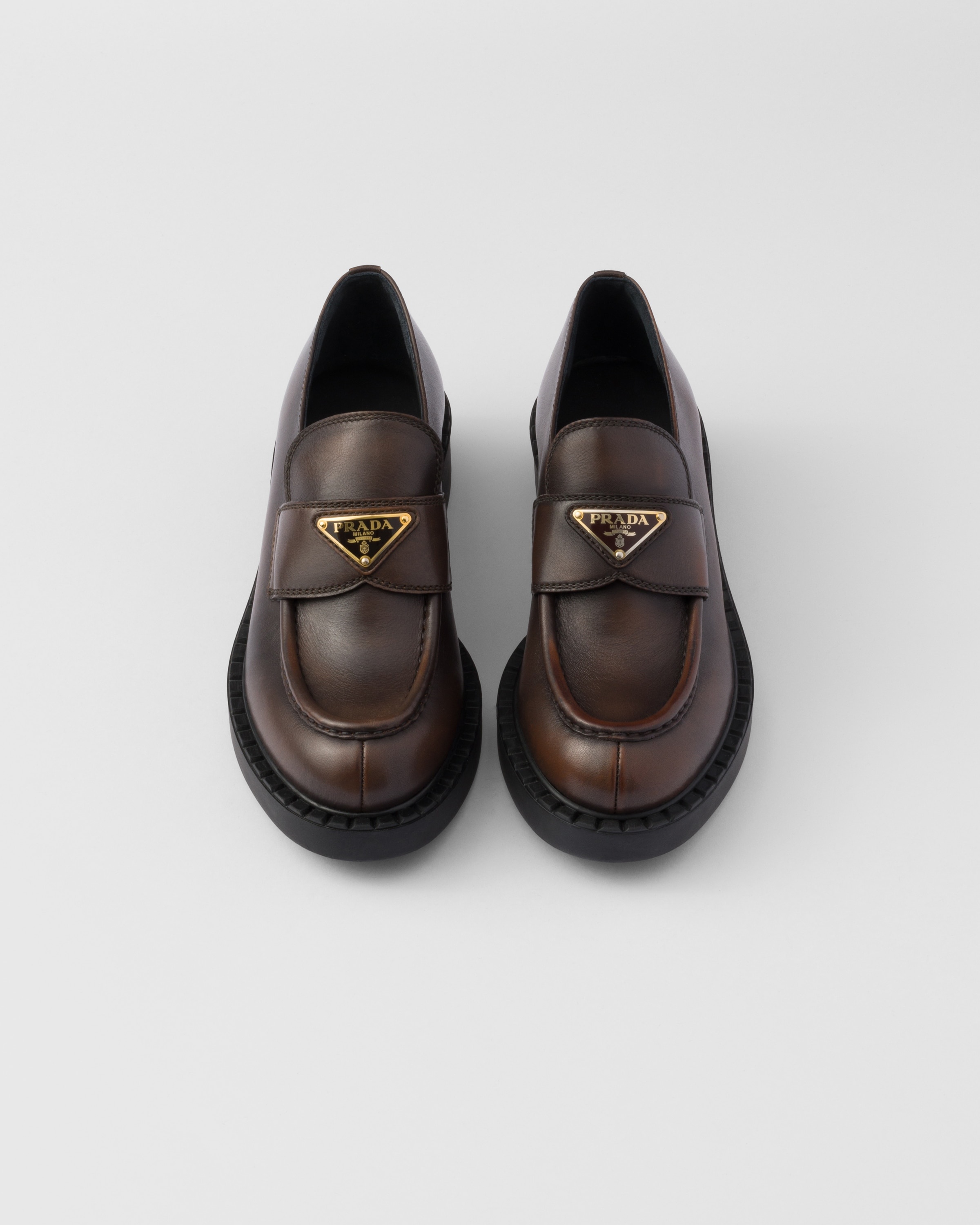 Chocolate leather loafers - 3