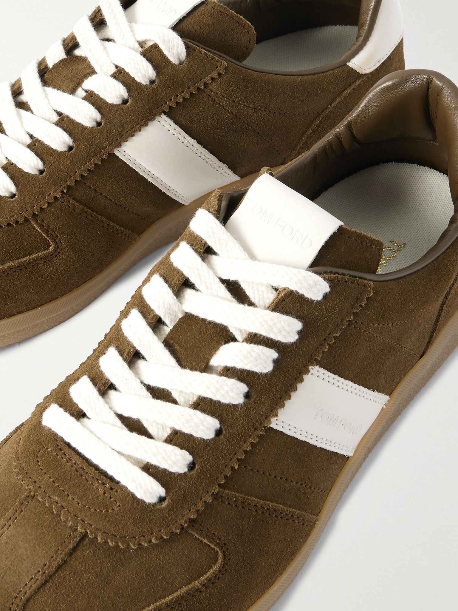 Archer Leather-Trimmed Suede Sneakers Brown - 5