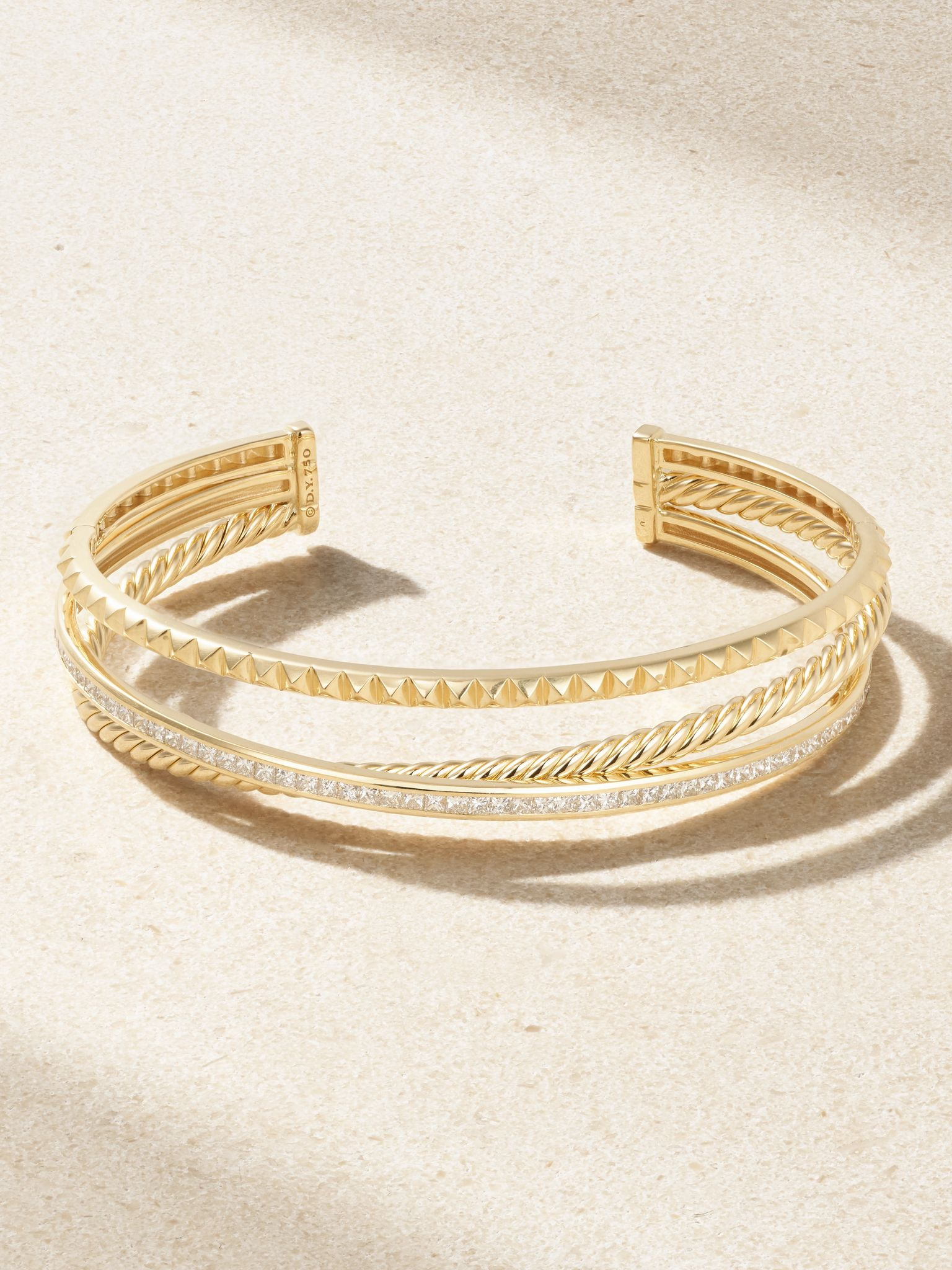 Crossover Trio 18-karat gold diamond cuff Gold - 1