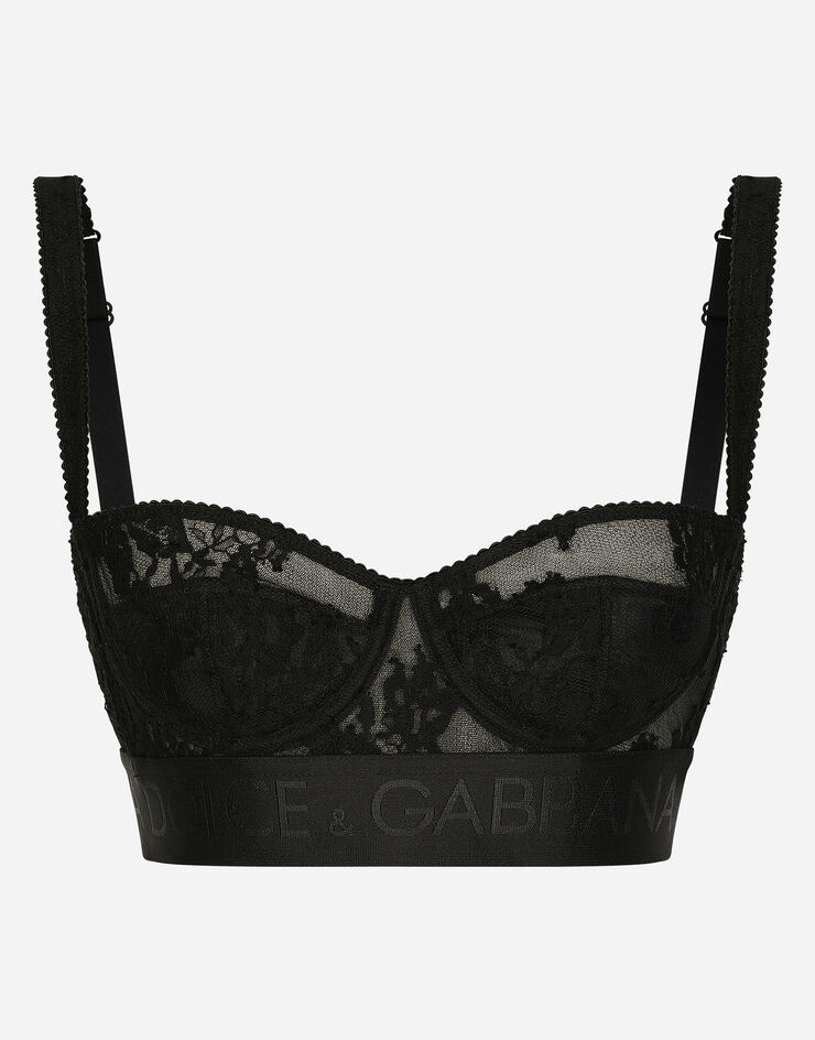 Lace balconette bra - 1