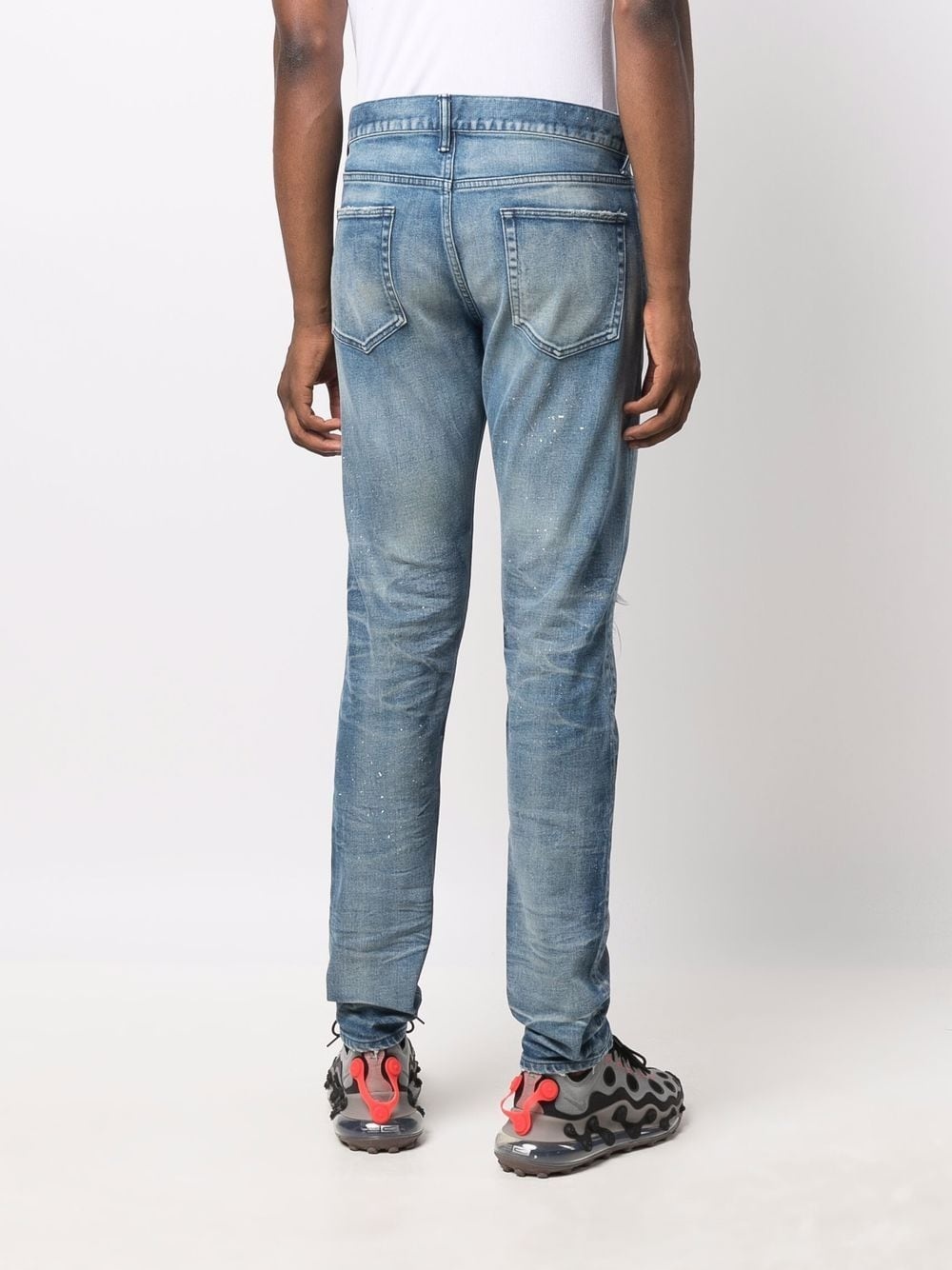 mid-rise distressed jeans - 4