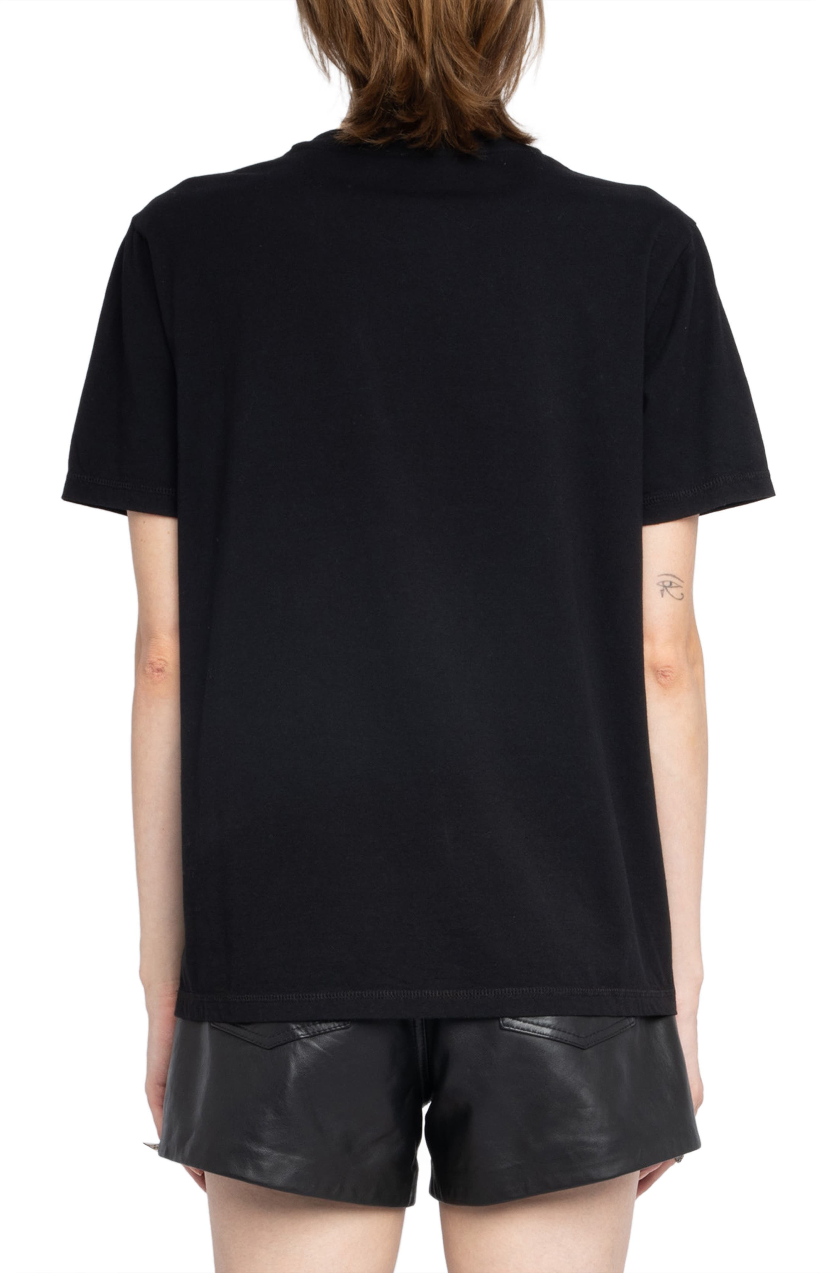 Zadig & Voltaire Edwin Crystal Embellished Flocked Logo T-Shirt in Black at Nordstrom - 2