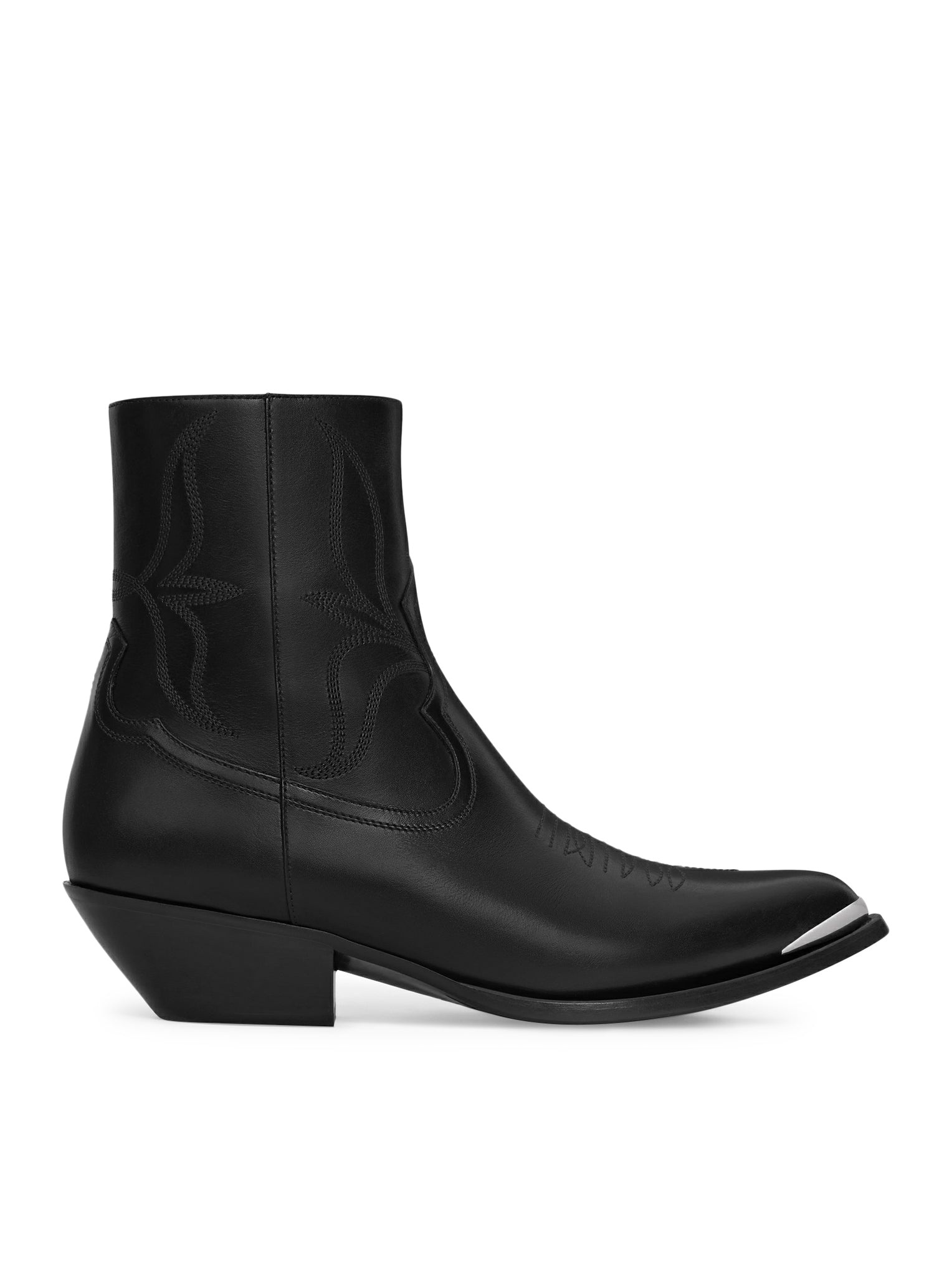 CELINE LEON BOOT WITH ZIP AND METAL TOE IN POLISHED CALFSKIN - 1