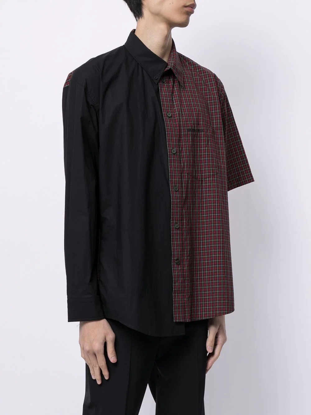 asymmetric two-tone shirt - 3