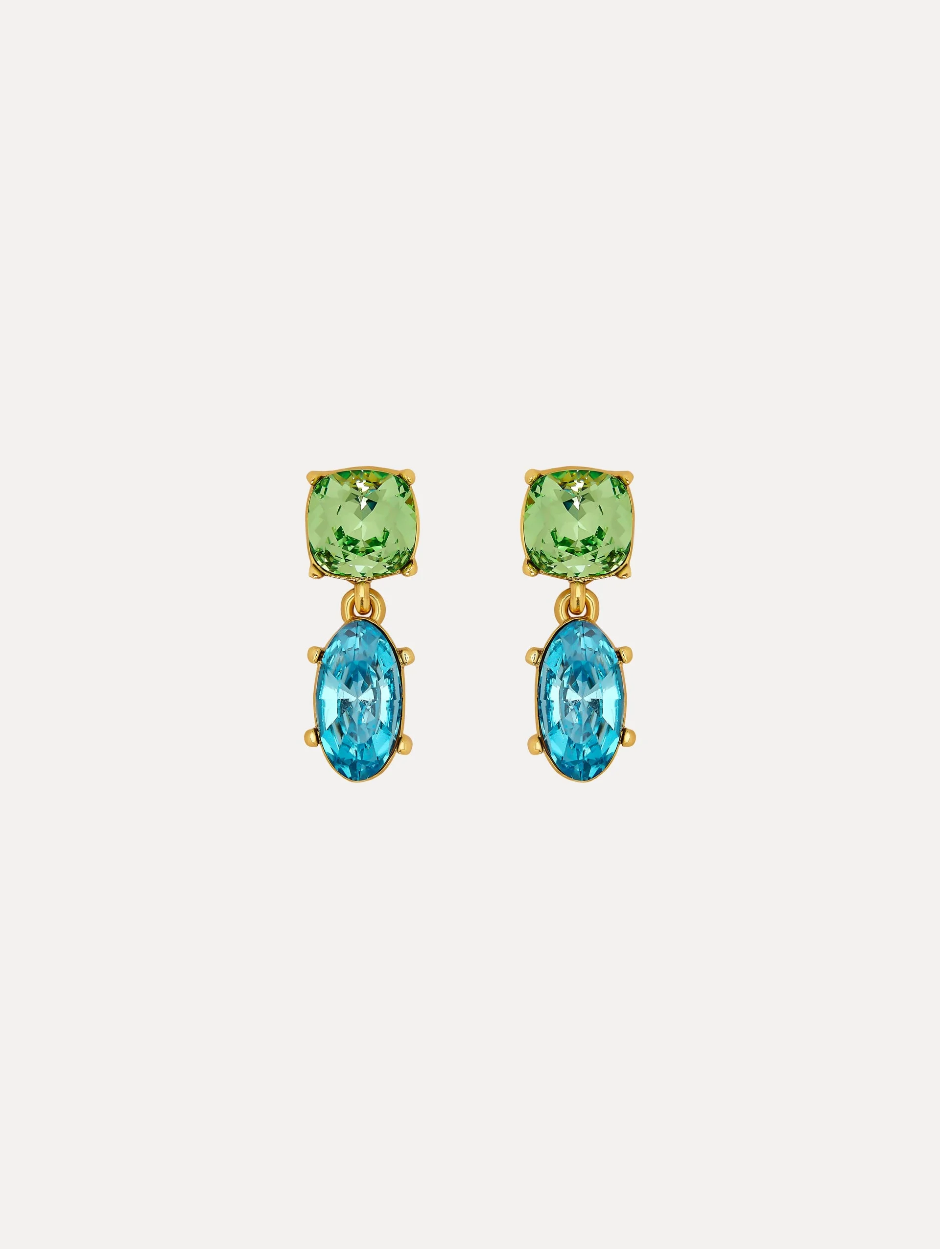 DOUBLE CRYSTAL DROP EARRINGS - 1