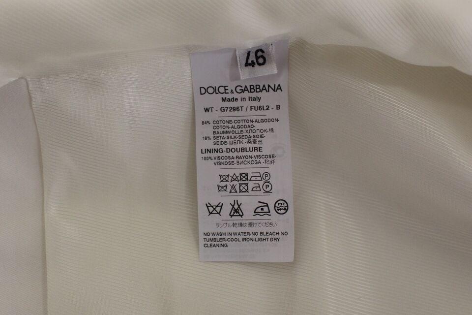 Dolce & Gabbana White Cotton Silk Blend Dress Vest Blazer - 5