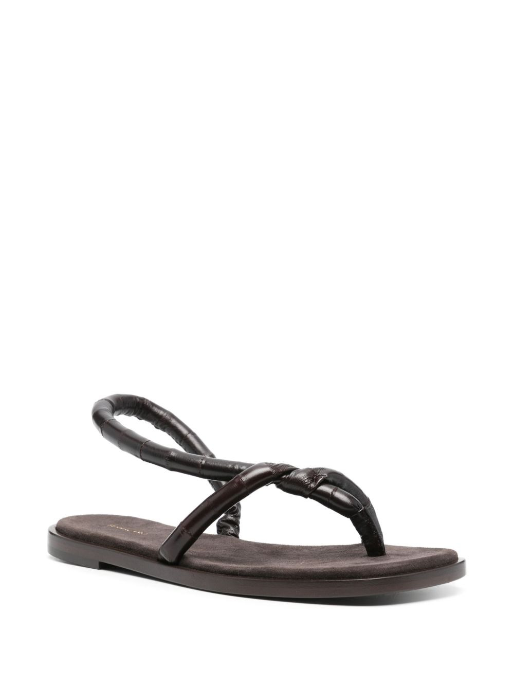 square-toe leather sandals - 2