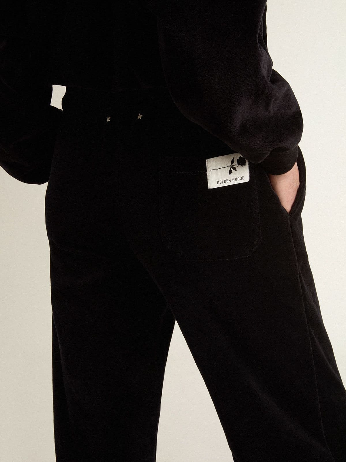 Women's joggers in velvet-effect cotton blend - 3