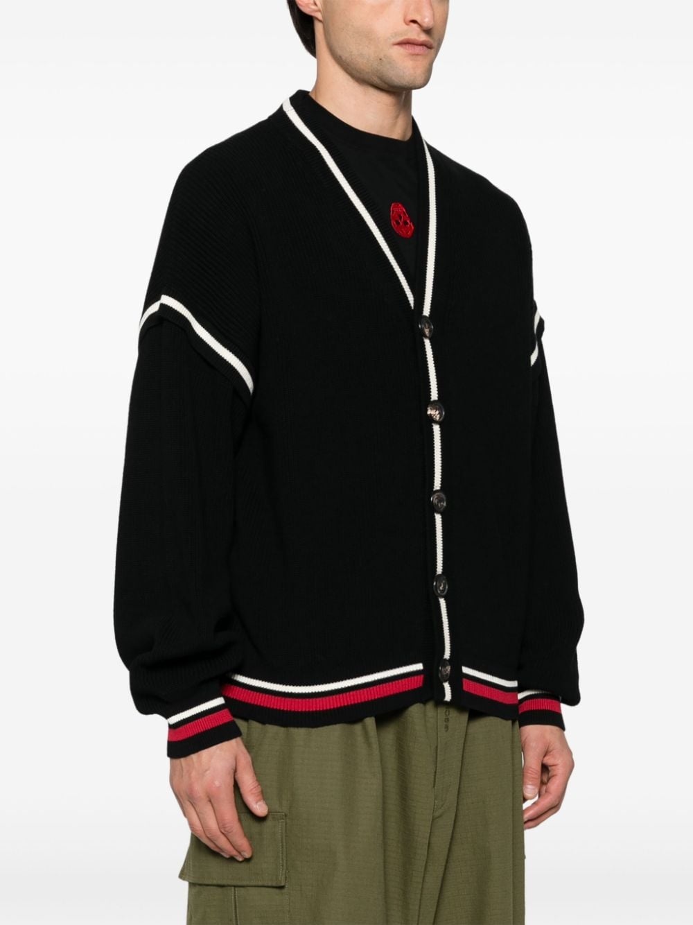 logo knit cardigan - 4
