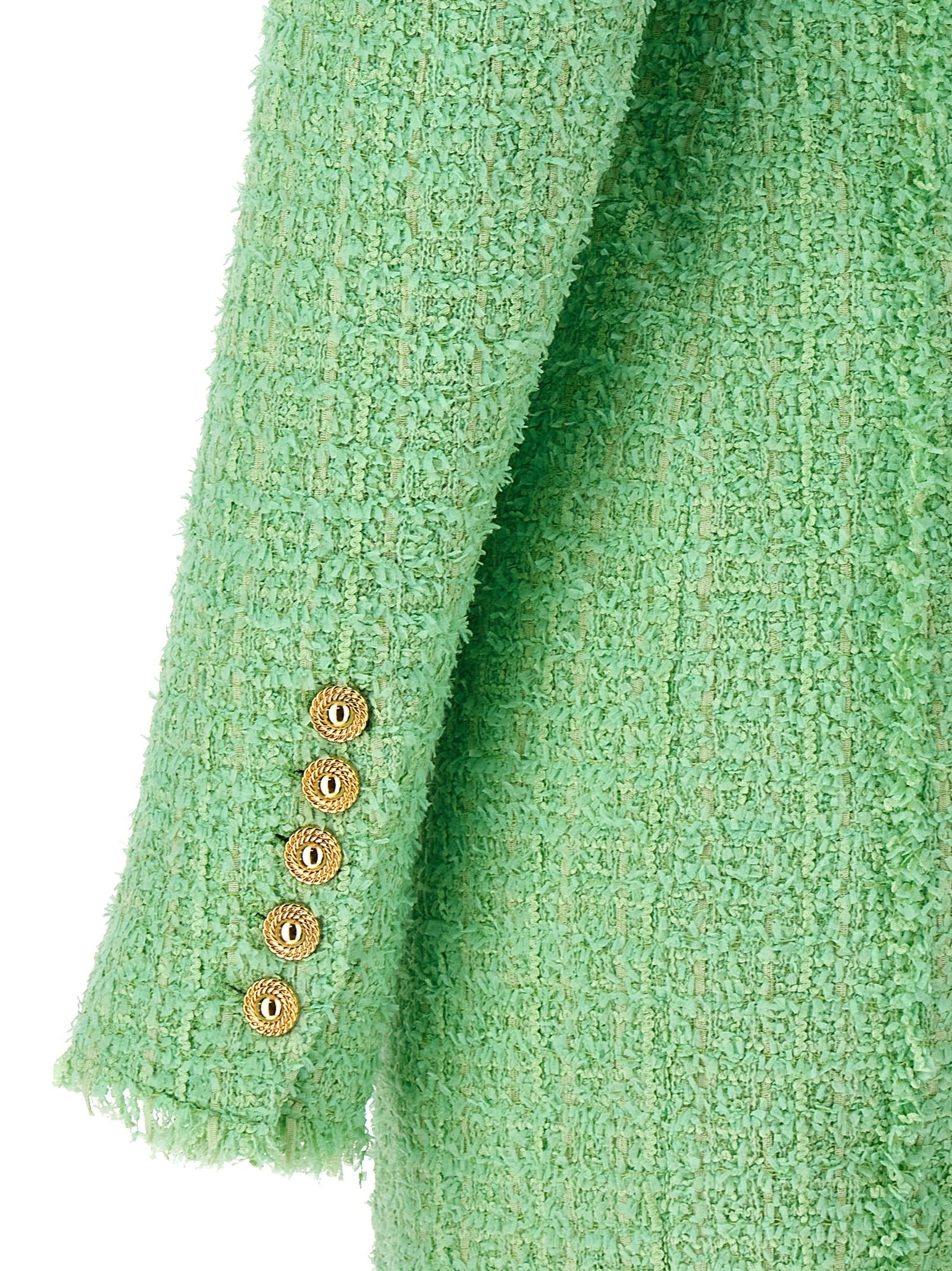 Balmain Logo Button Tweed Dress - 4