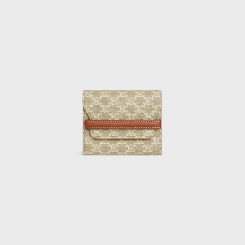 Business Card Holder in TRIOMPHE CANVAS AND LAMBSKIN 1