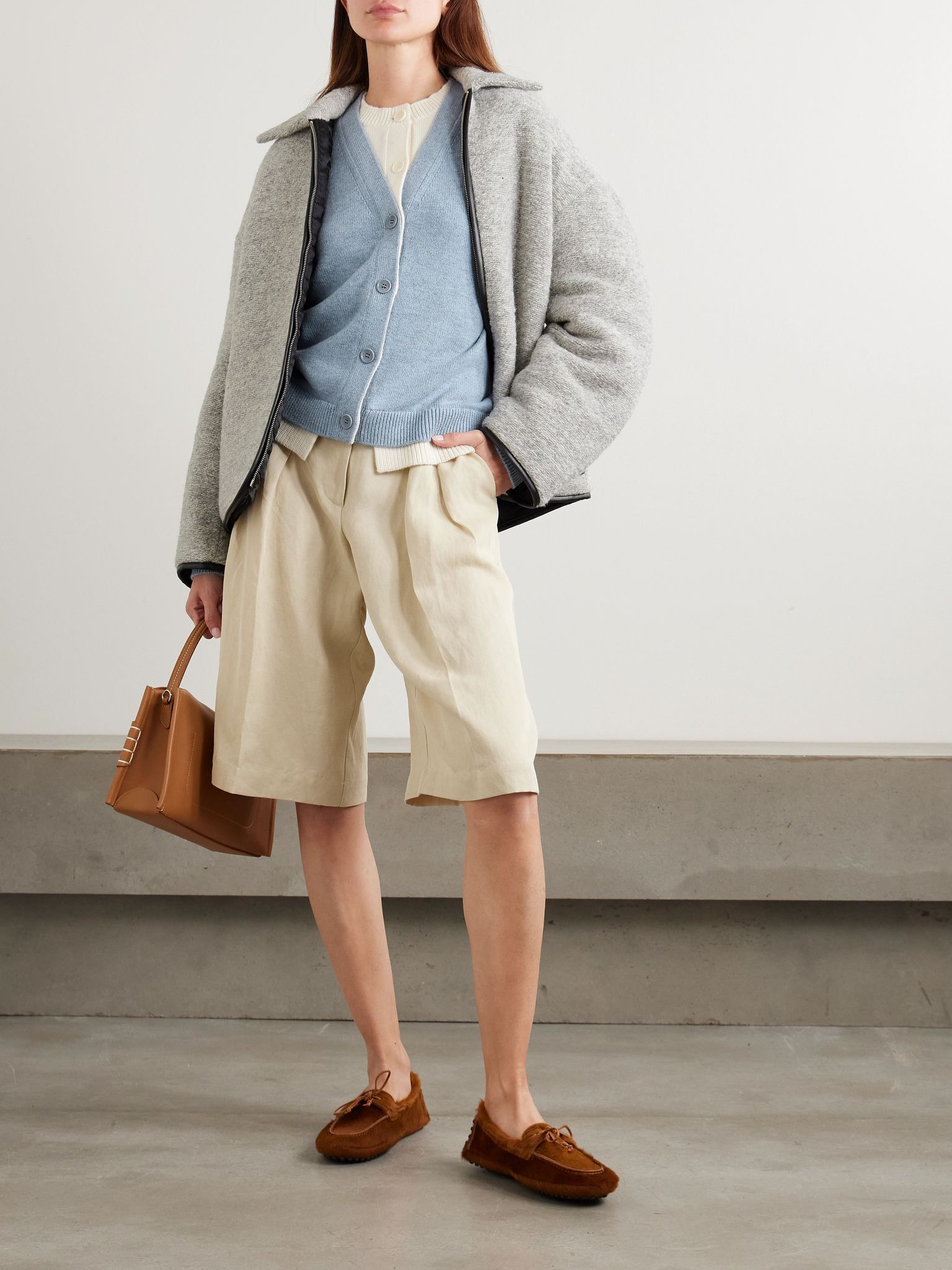 Padded wool-blend jacket Gray - 2
