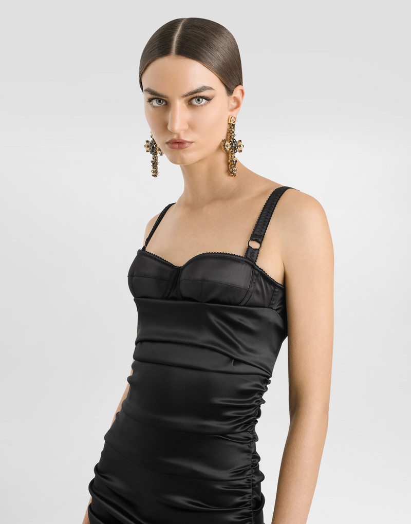 Draped calf-length dress with bra-style detailing 4