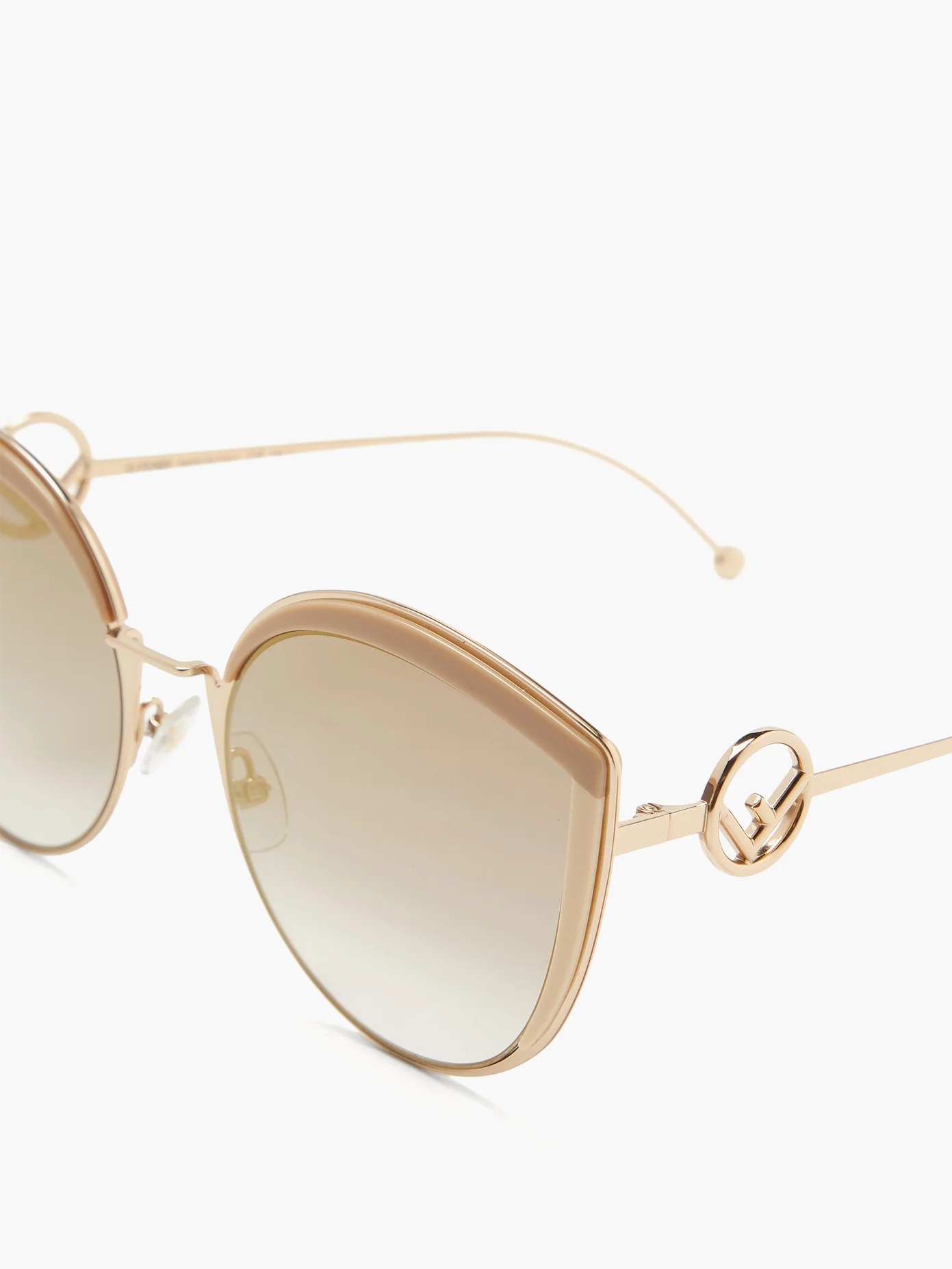 F is Fendi oversized cat-eye metal sunglasses - 2