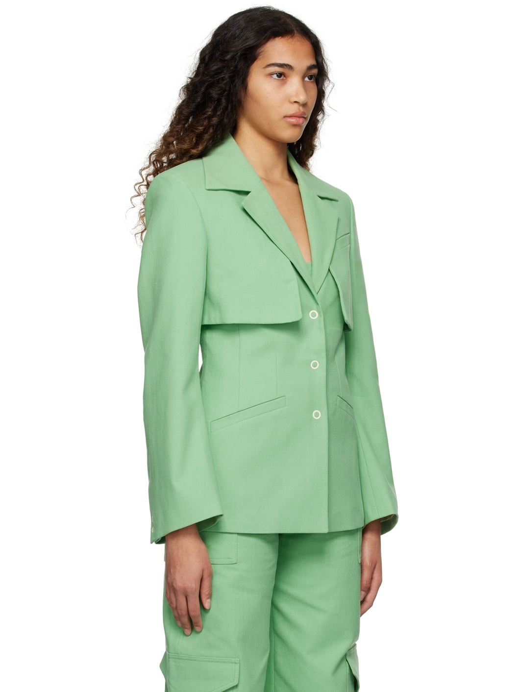 Green Storm Flap Blazer - 2