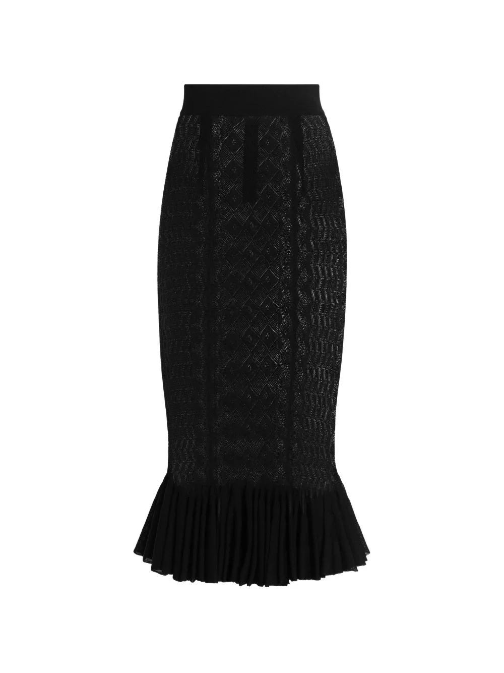 lace-stitch knit skirt - 1