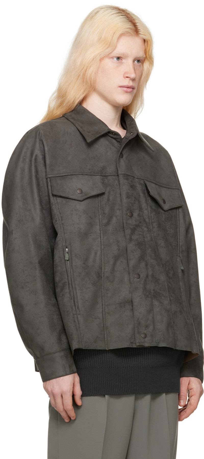 N.Hoolywood Gray Yoke Sleeve Jacket outlook