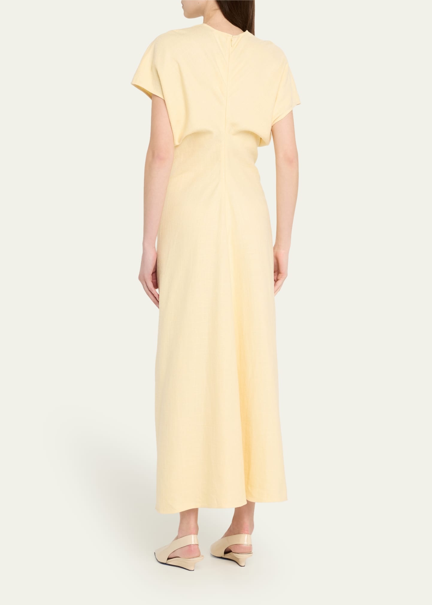 Slouch Waist Short-Sleeve Ankle Dress - 3
