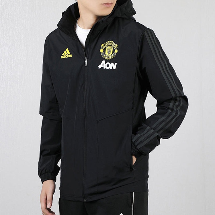 adidas Soccer/Football Manchester United Woven Stand Collar Jacket Black EB6515 - 4