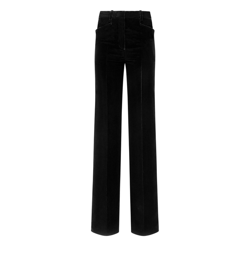 VELVET TAILORED BOOT CUT PANTS 1