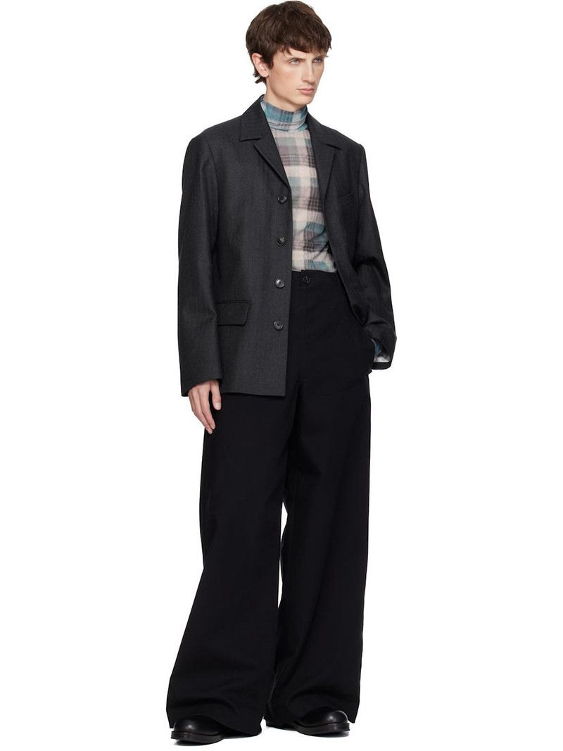 Dries Van Noten Gray Herringbone Wool Blazer outlook