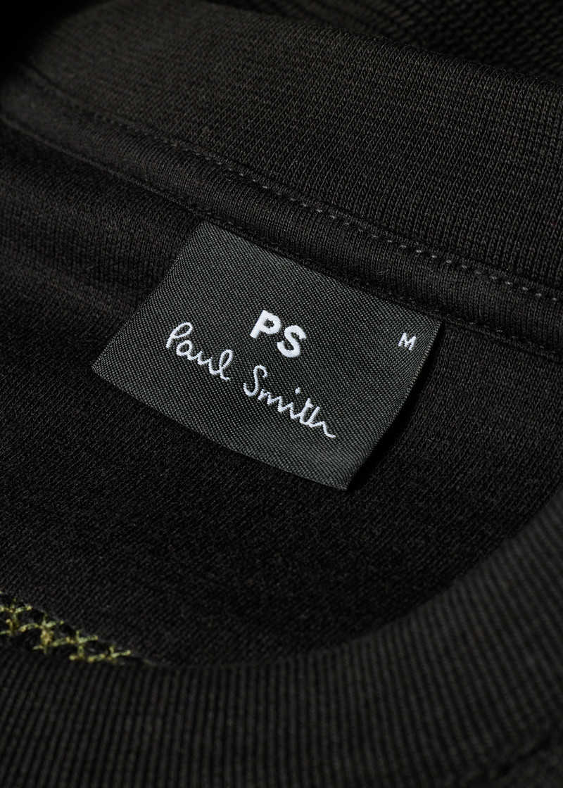 Black Textured Sweatshirt with Contrast Embroidery 4