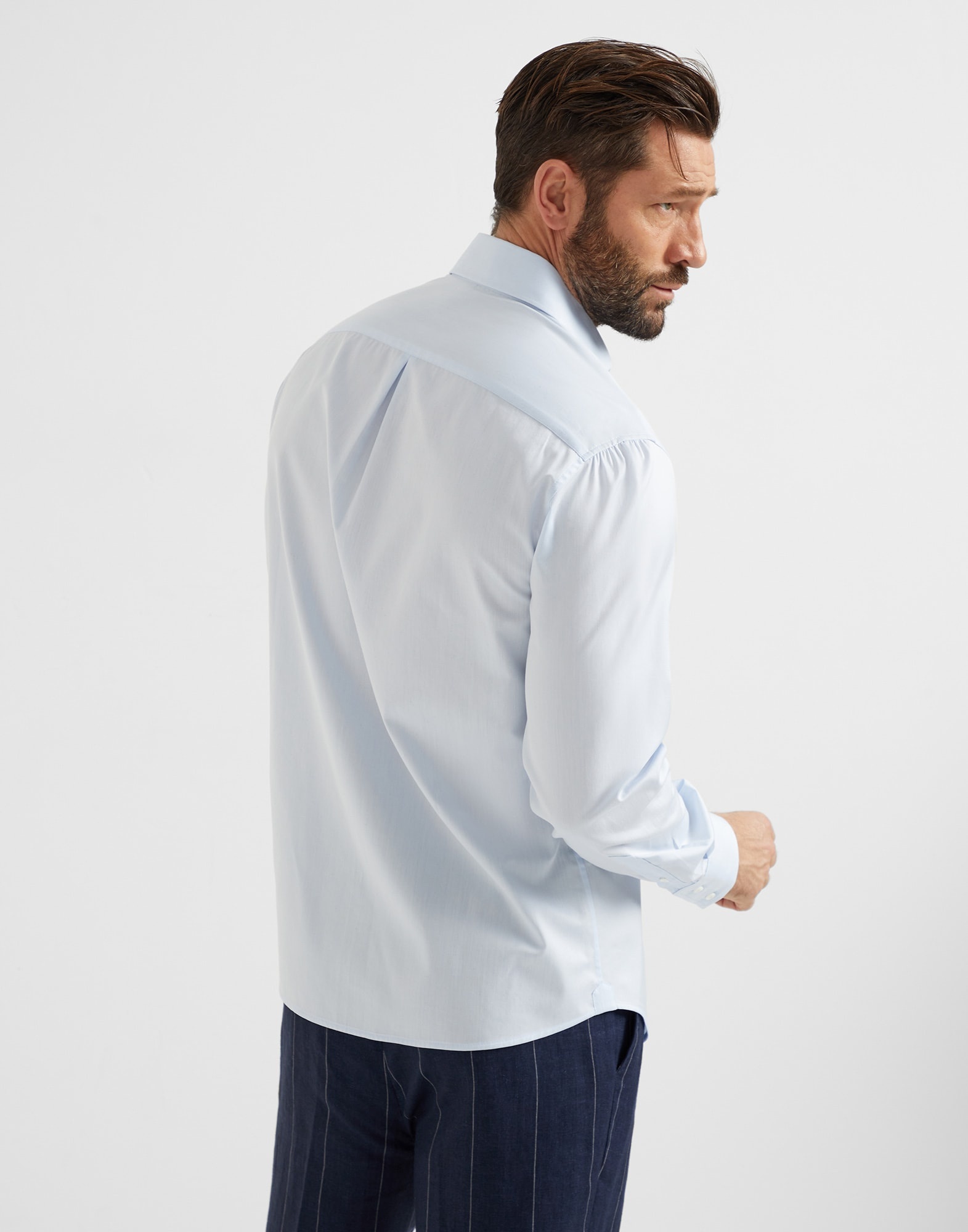 Twill basic fit shirt with spread collar - 2