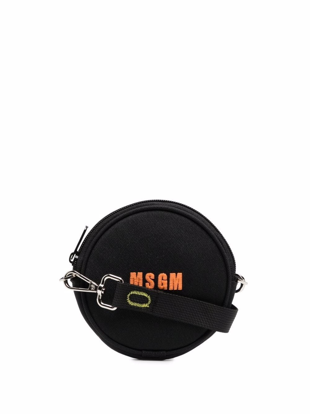 logo-print circular shoulder bag - 1