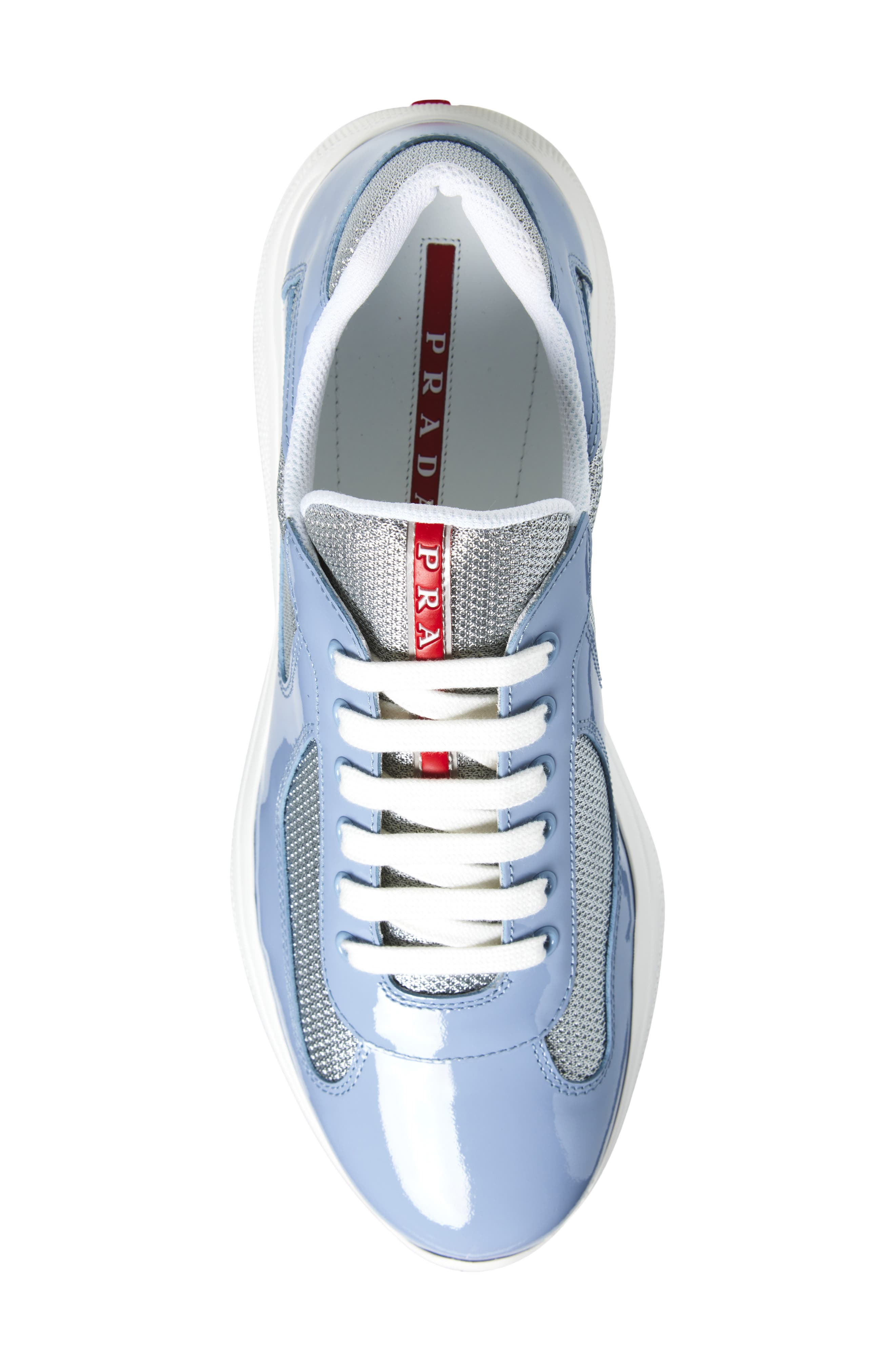 Prada America's Cup Vernice Bike Low Top Sneaker in Astrale/Argento at Nordstrom - 5