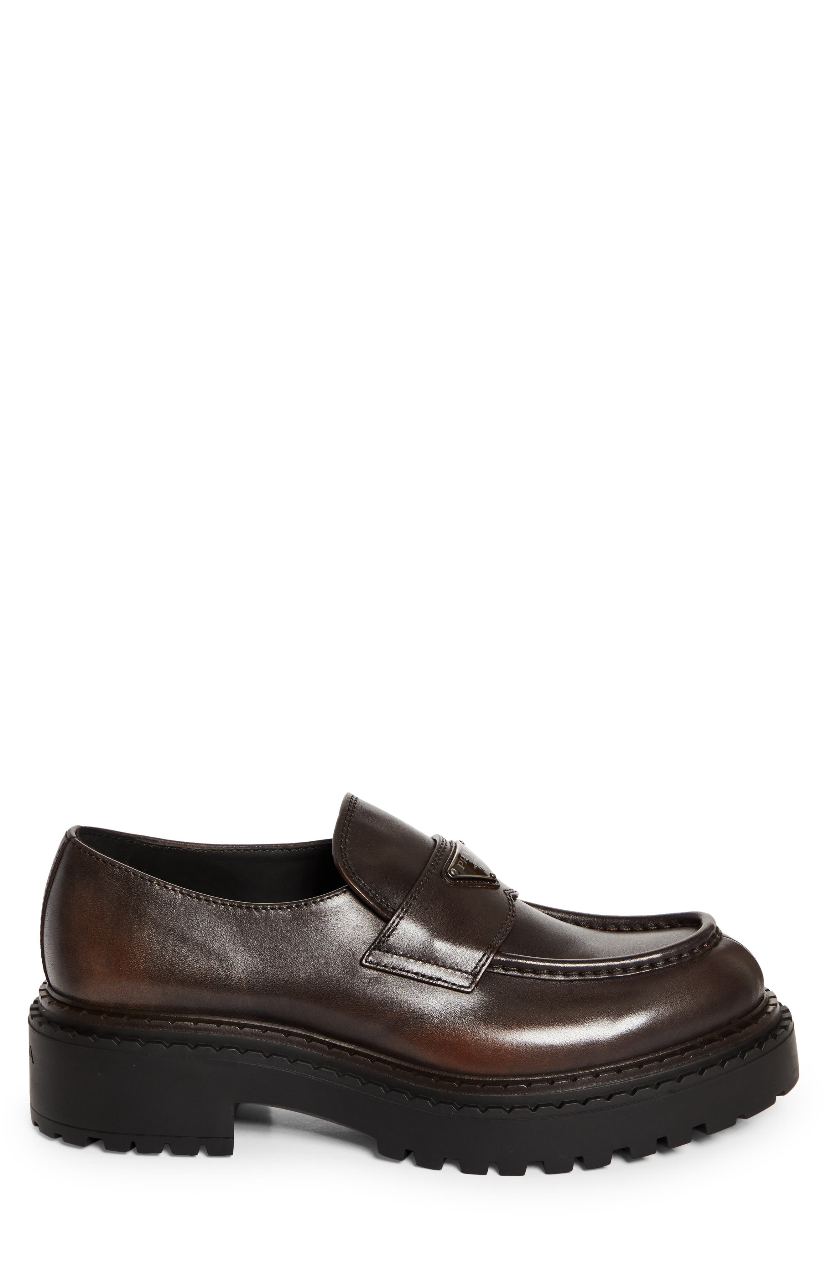 Prada Double Chocolate Platform Loafer in Moro at Nordstrom - 3