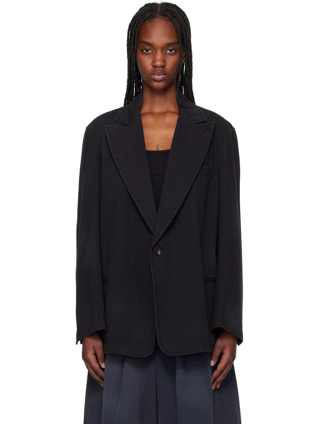 Black Washed Blazer - 1