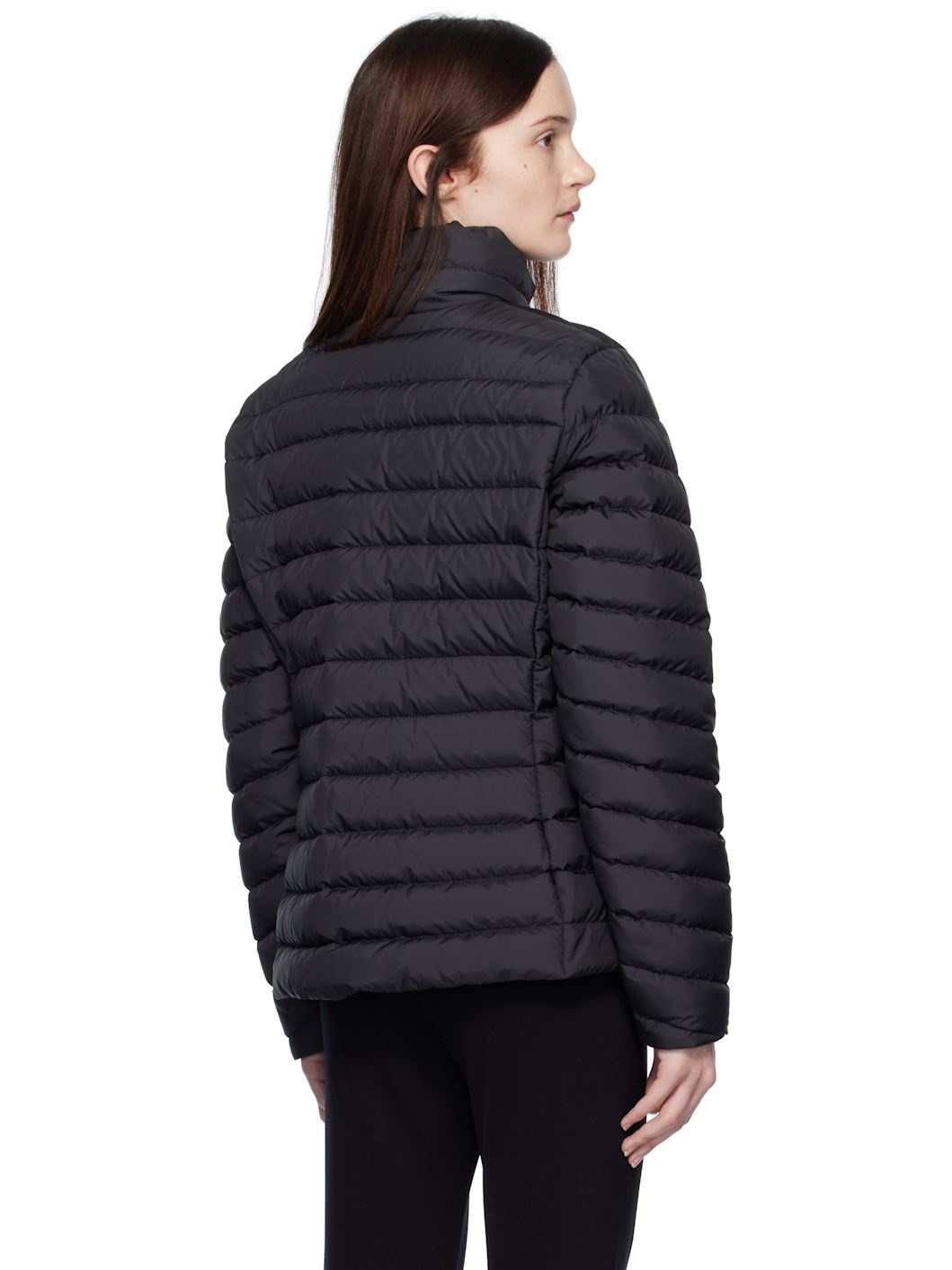 Black Grange Diagonal-Quilted Short Down Jacket - 3