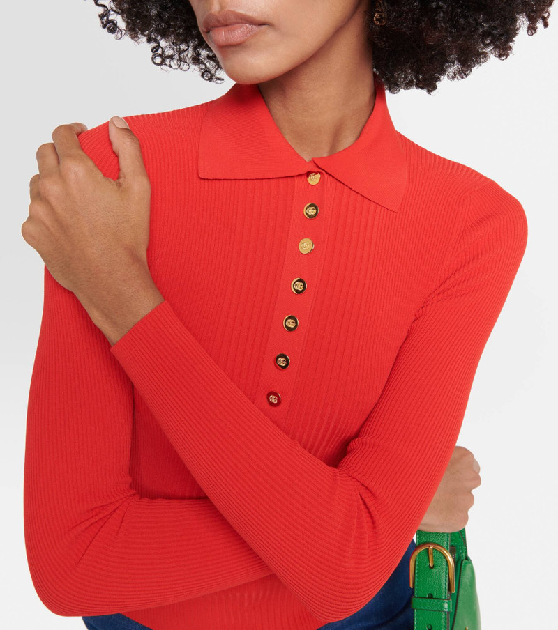 Ribbed-knit polo sweater 4