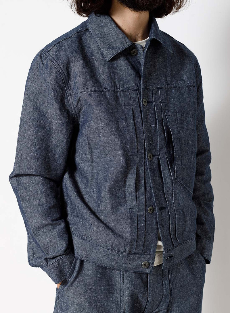 Japanese Type 1 Jacket Cotton Linen in Navy 5