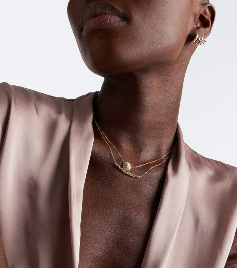 Petite Pavé 18kt gold necklace with diamonds 3