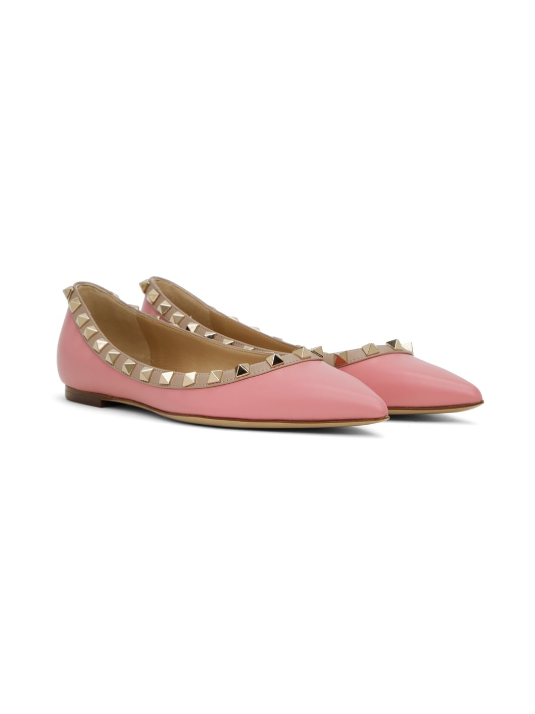 Pink Rockstud Ballerina Flats - 4