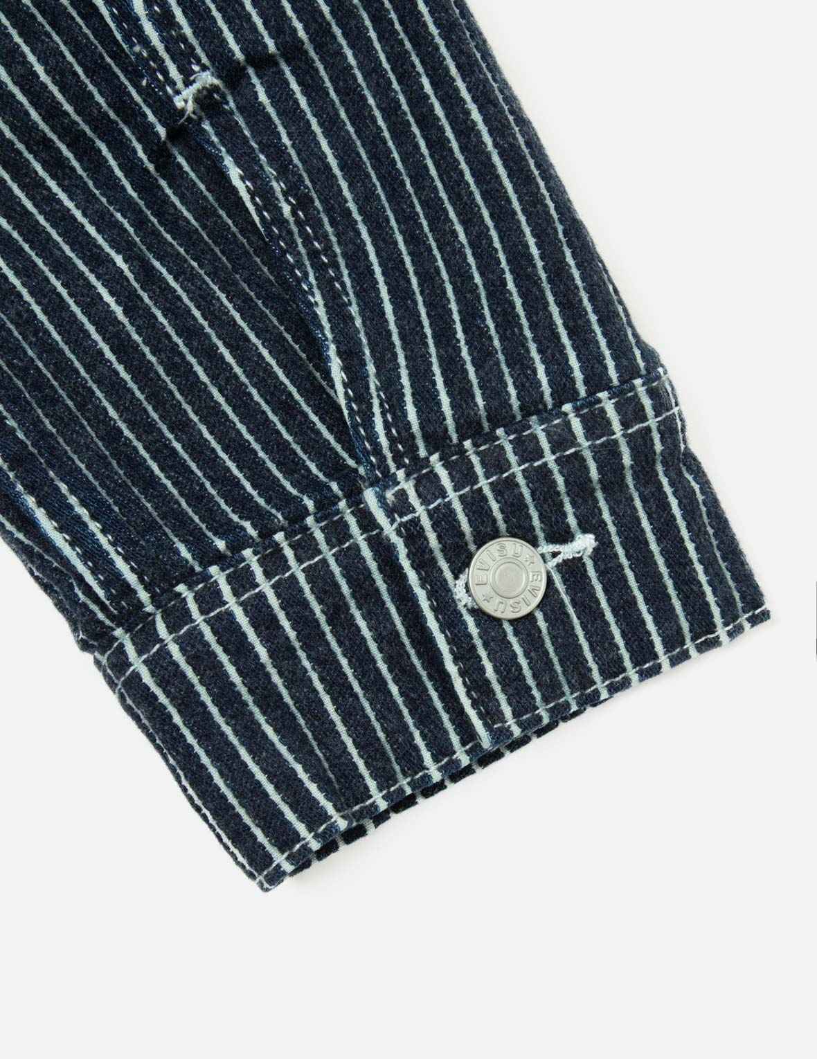 SEAGULL AND WHEEL OF WISDOM PRINT LOOSE FIT DENIM JACKET - 11