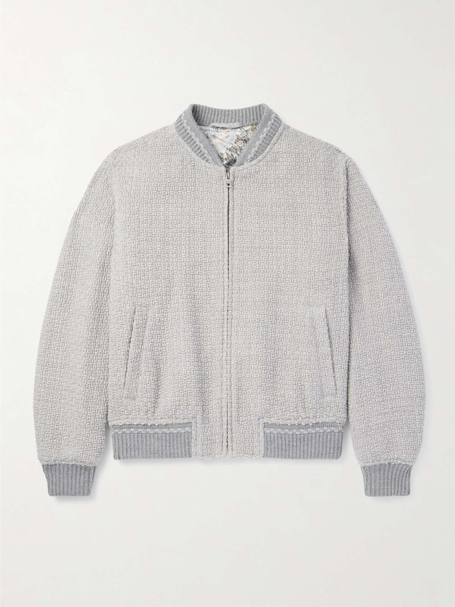 Textured Wool Bomber Jacket - 1