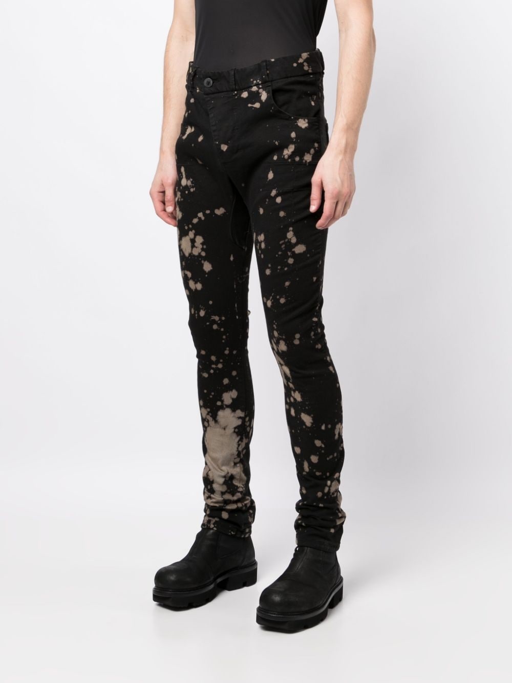 bleached-effect slim-cut jeans - 3