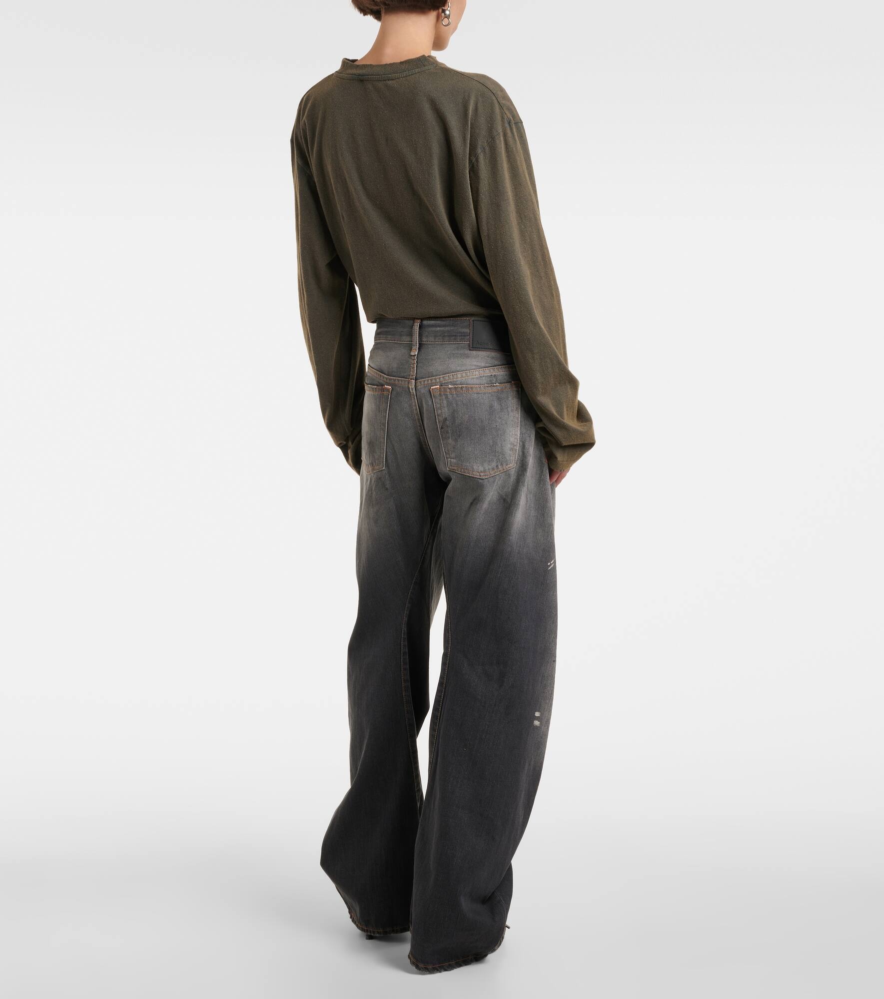 2006F distressed low-rise wide-leg jeans - 3