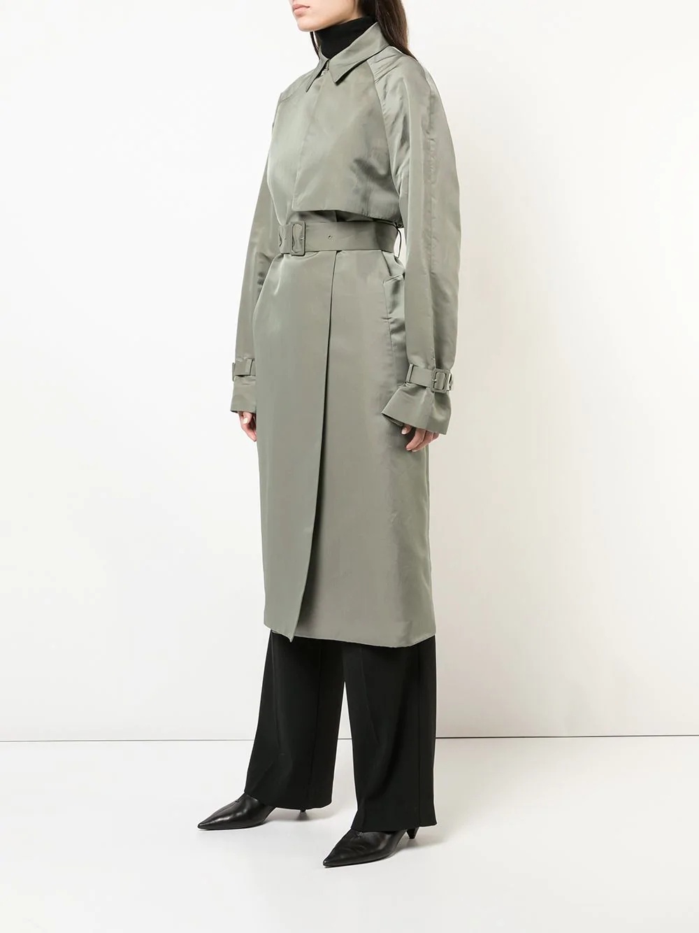 belted trench coat - 3