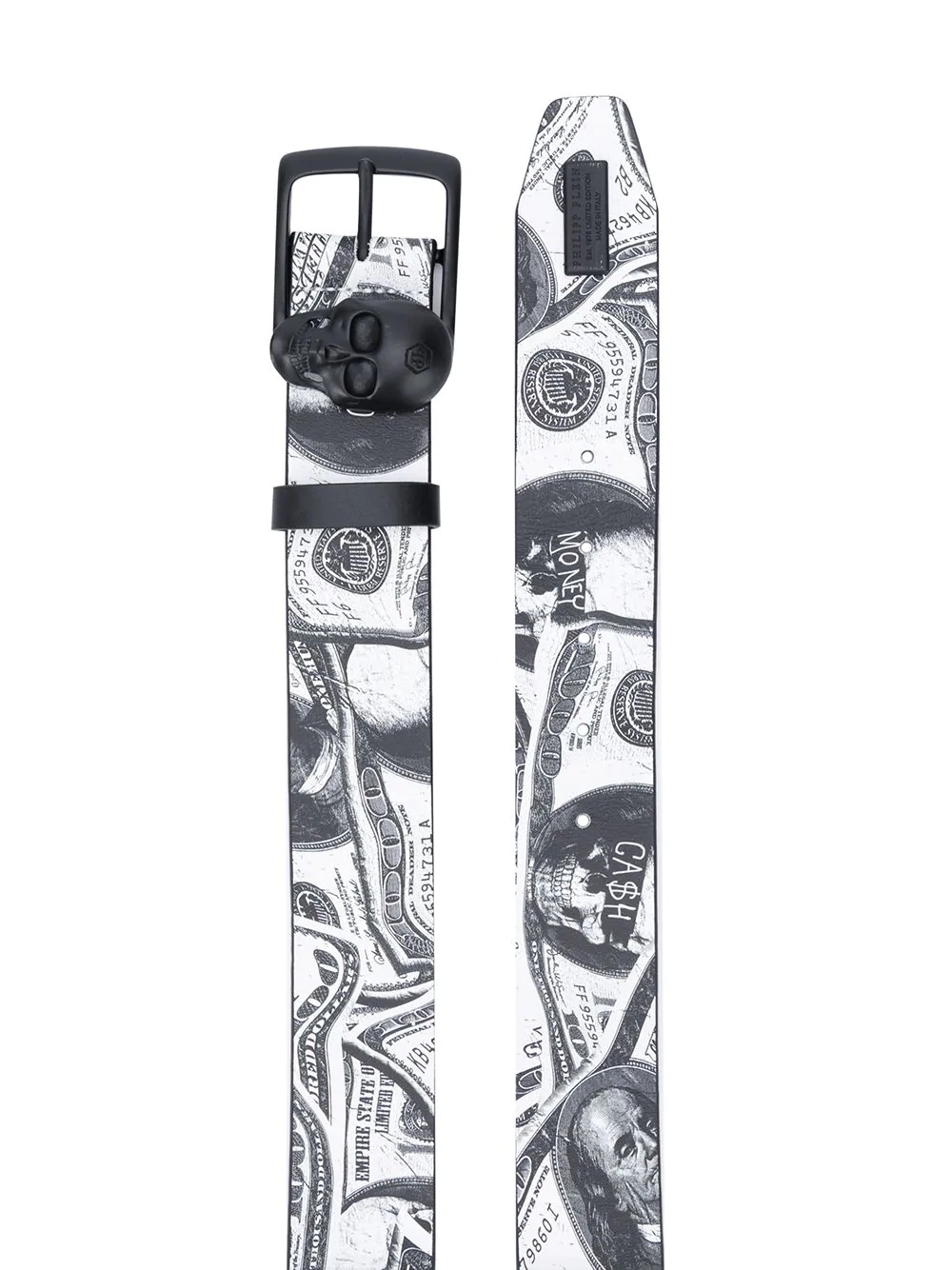 printed leather skull belt - 2