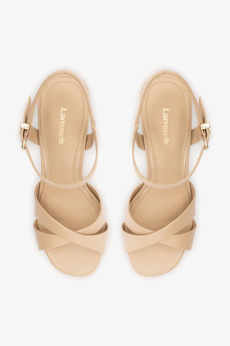 Bianca High Platform Sandal In Sand Leather 6