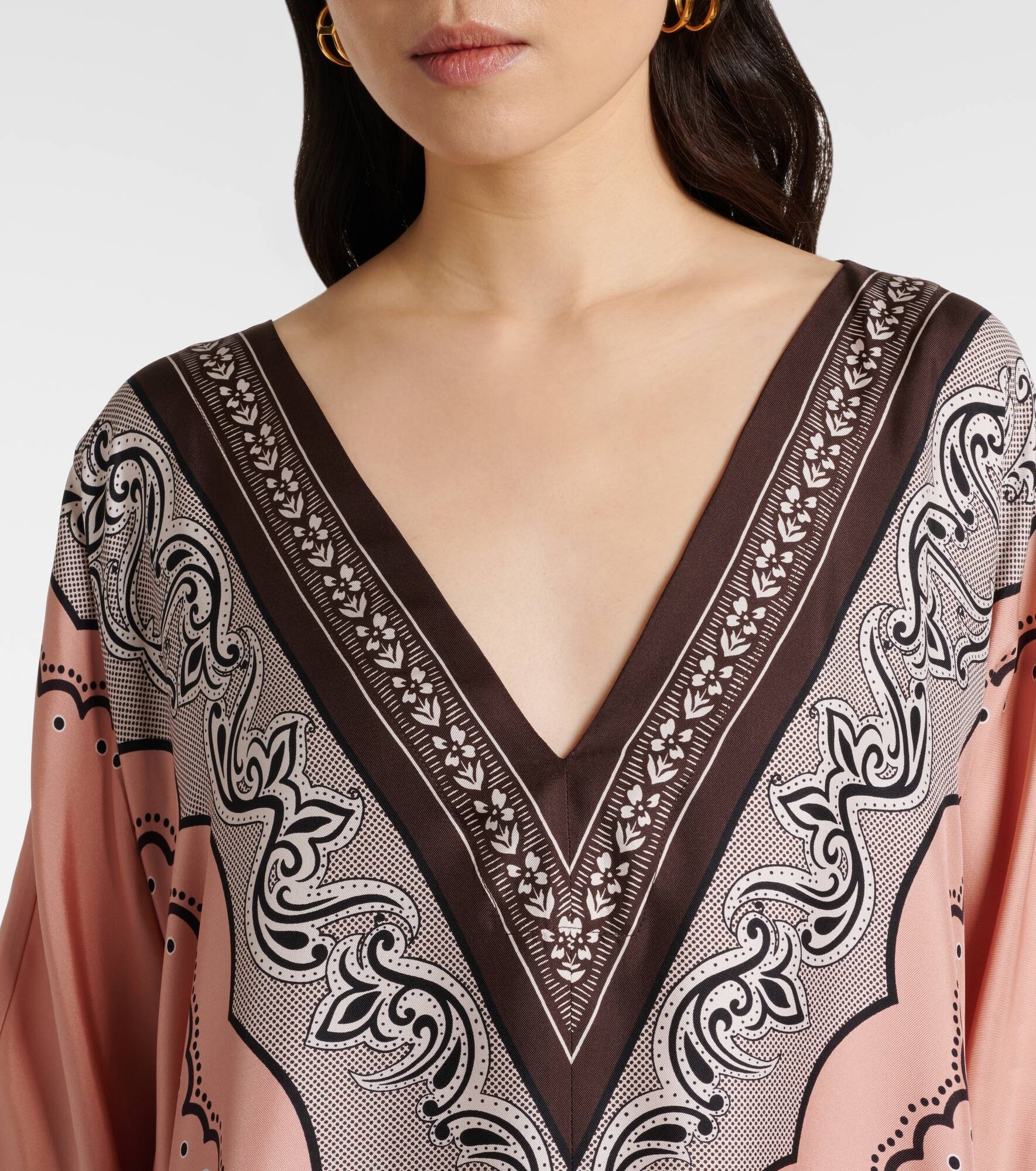 Muumuu printed silk twill maxi dress - 4