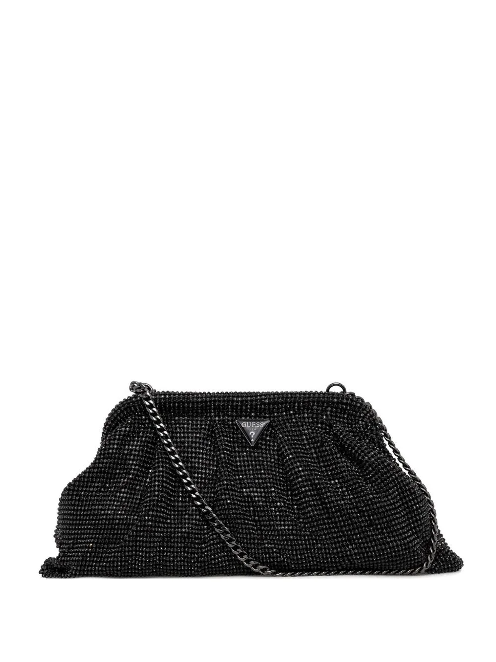 chain-strap embellished clutch bag - 1
