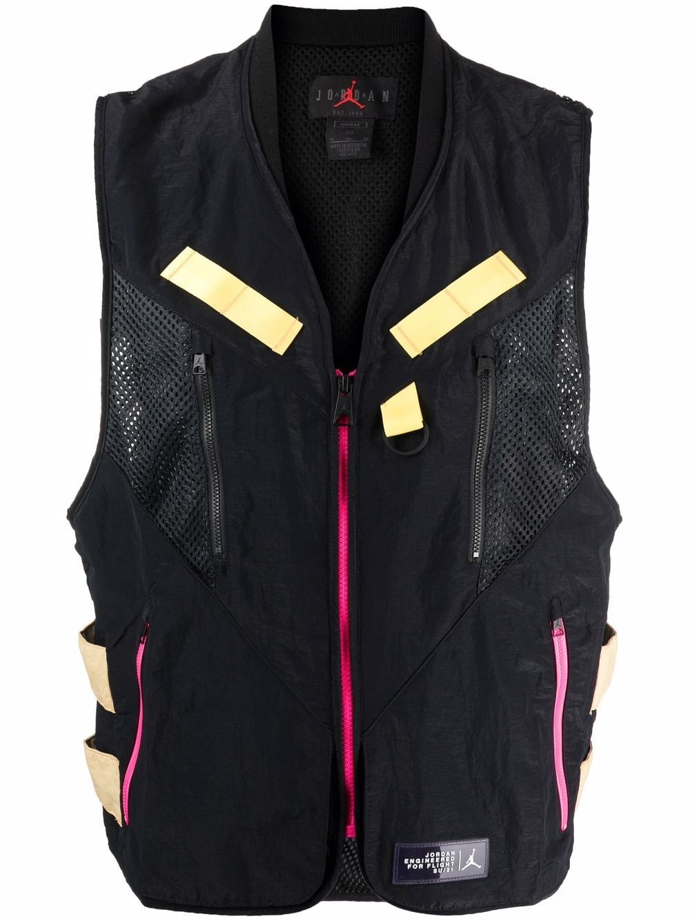 mesh-detail zip-up gilet - 1